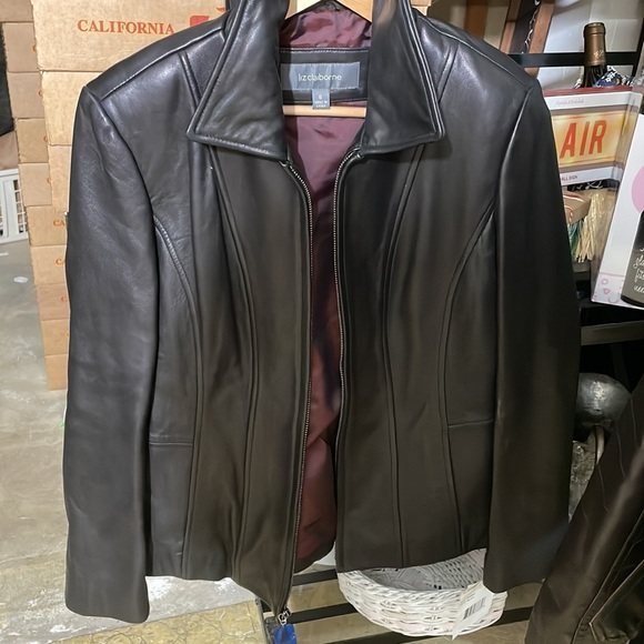BLACK LEATHER JACKET NWT by Liz Claiborne - Picture 6 of 8